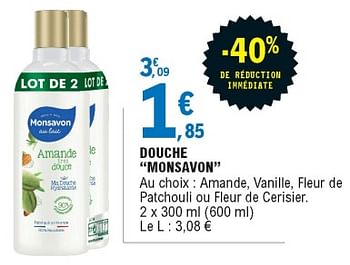 Promoties Douche monsavon - Monsavon - Geldig van 16/02/2021 tot 27/02/2021 bij E.Leclerc