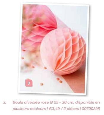 Promotions Boule alvéolée rose - Produit Maison - Ava - Valide de 11/02/2021 à 31/07/2021 chez Ava