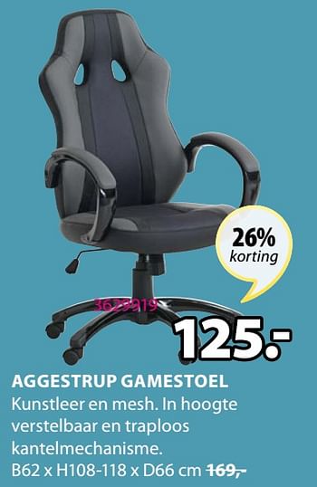Promoties Aggestrup gamestoel - Huismerk - Jysk - Geldig van 15/02/2021 tot 28/02/2021 bij Jysk