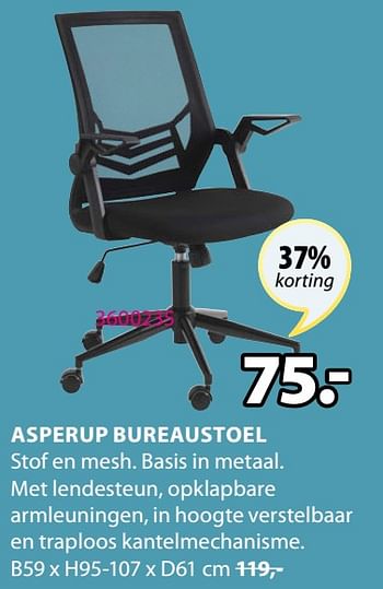 Promoties Asperup bureaustoel - Huismerk - Jysk - Geldig van 15/02/2021 tot 28/02/2021 bij Jysk