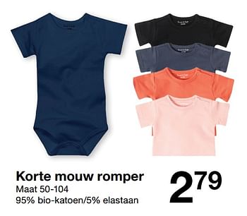 Promotions Korte mouw romper - Produit maison - Zeeman  - Valide de 08/02/2021 à 01/06/2021 chez Zeeman