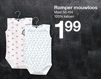 Promoties Romper mouwloos - Huismerk - Zeeman  - Geldig van 08/02/2021 tot 01/06/2021 bij Zeeman
