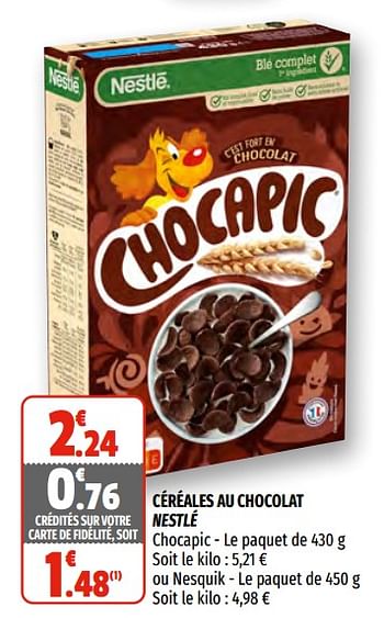 Promotions Céréales au chocolat nestlé - Nestlé - Valide de 17/02/2021 à 28/02/2021 chez Coccinelle