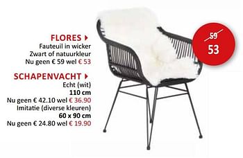 Promoties Flores fauteuil in wicker - Huismerk - Weba - Geldig van 17/02/2021 tot 18/03/2021 bij Weba