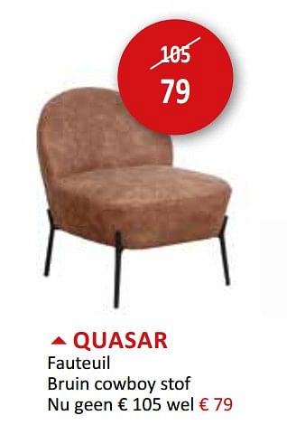 Promoties Quasar fauteuil - Huismerk - Weba - Geldig van 17/02/2021 tot 18/03/2021 bij Weba
