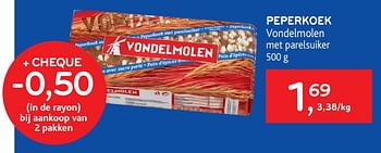 Promotions Peperkoek vondelmolen - Vondelmolen - Valide de 24/02/2021 à 09/03/2021 chez Alvo