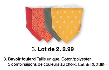 Promotions Bavoir foulard - Produit maison - Zeeman  - Valide de 08/02/2021 à 01/06/2021 chez Zeeman
