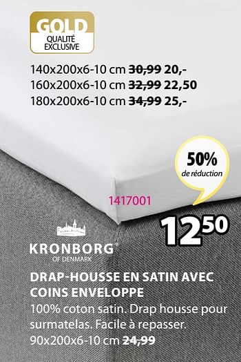 Promoties Drap-housse en satin avec coins enveloppe - Kronborg - Geldig van 15/02/2021 tot 28/02/2021 bij Jysk