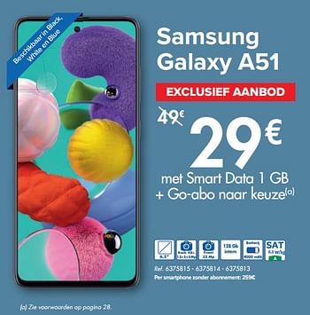 Promoties Samsung galaxy a51 - Samsung - Geldig van 17/02/2021 tot 01/03/2021 bij Carrefour