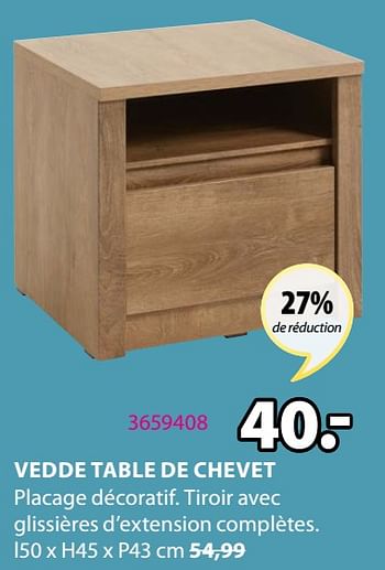 Promotions Vedde table de chevet - Produit Maison - Jysk - Valide de 15/02/2021 à 28/02/2021 chez Jysk