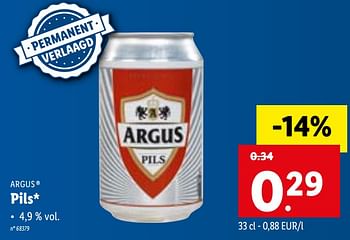 Promoties Pils - Argus - Geldig van 22/02/2021 tot 01/03/2021 bij Lidl