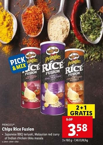 Promoties Chips rice fusion - Pringles - Geldig van 22/02/2021 tot 01/03/2021 bij Lidl