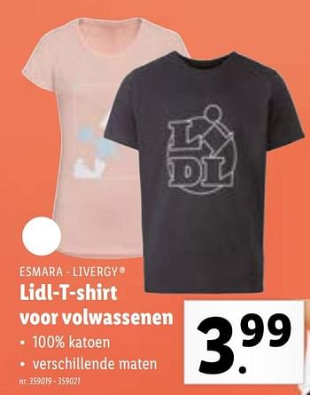 Promoties Lidl-t-shirt voor volwassenen - Esmara - Geldig van 22/02/2021 tot 01/03/2021 bij Lidl