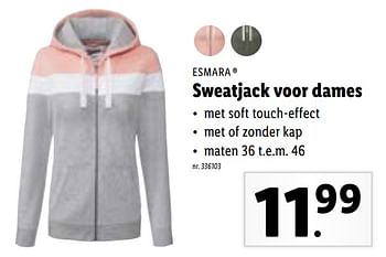 Promoties Sweatjack voor dames - Esmara - Geldig van 22/02/2021 tot 01/03/2021 bij Lidl