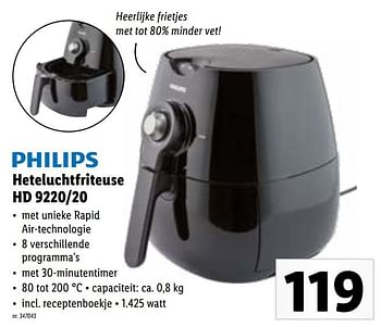 Luchtvaart Merchandising Oost Timor Philips Philips heteluchtfriteuse hd 9220-20 - Promotie bij Lidl