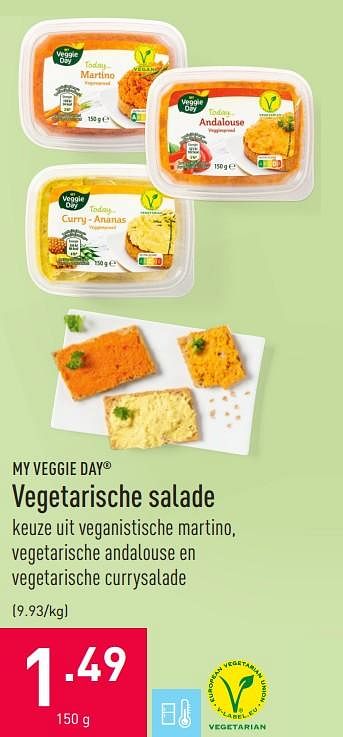 Promoties Vegetarische salade - My Veggie Day - Geldig van 22/02/2021 tot 05/03/2021 bij Aldi