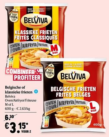 Promoties Belgische of klassieke frieten belviva - Belviva - Geldig van 18/02/2021 tot 24/02/2021 bij Delhaize