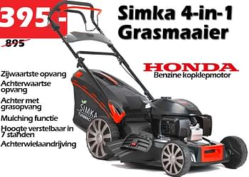 Promotions Honda simka 4-in-1 grasmaaier - Simka Tuinmachines - Valide de 04/02/2021 à 28/02/2021 chez Itek