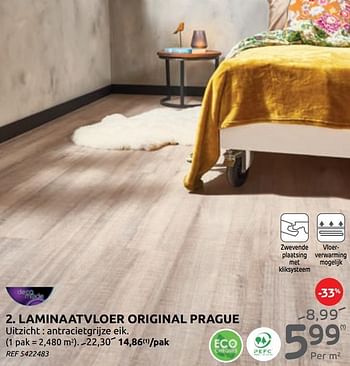 Promoties Laminaatvloer original prague - DecoMode - Geldig van 17/02/2021 tot 15/03/2021 bij BricoPlanit