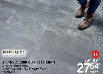 Promotions Vinylvloer click 55 urban - Berry Alloc - Valide de 17/02/2021 à 15/03/2021 chez BricoPlanit