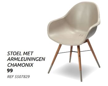 Promoties Stoel met armleuningen chamonix - Huismerk - BricoPlanit - Geldig van 17/02/2021 tot 15/03/2021 bij BricoPlanit