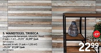 Promoties Wandtegel tribeca - Huismerk - BricoPlanit - Geldig van 17/02/2021 tot 15/03/2021 bij BricoPlanit