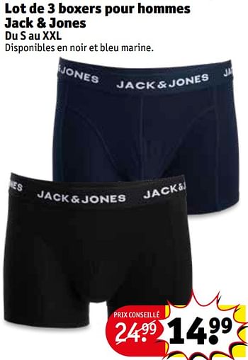 Promotions Lot de 3 boxers pour hommes jack + jones - Jack & Jones - Valide de 16/02/2021 à 21/02/2021 chez Kruidvat