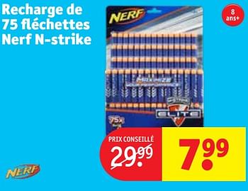 Promoties Recharge de 75 fléchettes nerf n-strike - Nerf - Geldig van 16/02/2021 tot 21/02/2021 bij Kruidvat