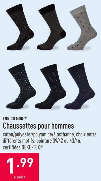 Promotions Chaussettes pour hommes - Enrico Mori - Valide de 24/02/2021 à 05/03/2021 chez Aldi
