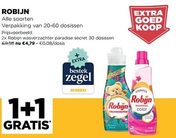 Promoties Robijn wasverzachter paradise secret - Robijn - Geldig van 24/02/2021 tot 02/03/2021 bij Jumbo