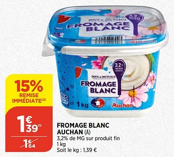 Promotions Fromage blanc auchan - Auchan - Valide de 24/02/2021 à 01/03/2021 chez Atac