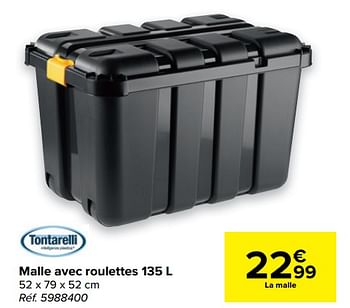 Promotions Malle avec roulettes - Tontarelli - Valide de 17/02/2021 à 01/03/2021 chez Carrefour