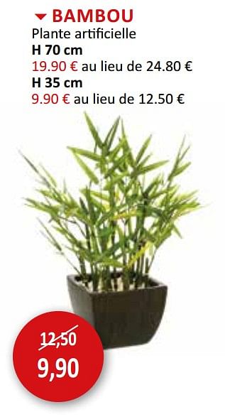 Promotions Bambou plante artificielle - Produit maison - Weba - Valide de 17/02/2021 à 18/03/2021 chez Weba