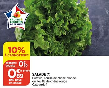 Promotions Salade - Produit Maison - Bi1 - Valide de 24/02/2021 à 01/03/2021 chez Bi1