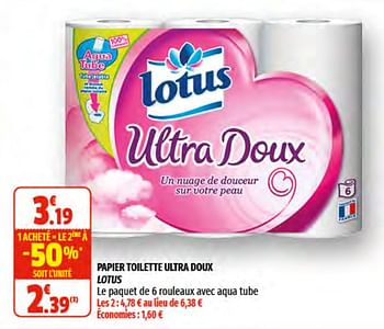 Promotions Papier toilette ultra doux lotus - Lotus Nalys - Valide de 17/02/2021 à 28/02/2021 chez Coccinelle