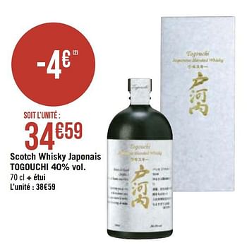 Promotions Scotch whisky japonais togouchi - Togouchi - Valide de 15/02/2021 à 28/02/2021 chez Géant Casino