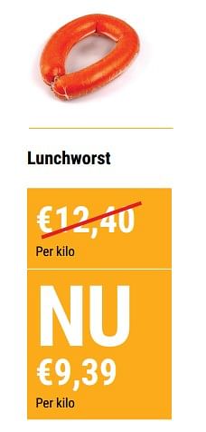 Promoties Lunchworst - Huismerk - Budgetslager - Geldig van 24/02/2021 tot 02/03/2021 bij Budgetslager