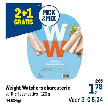 Promoties Weight watchers charcuterie kipfilet sneetjes - Weight Watchers - Geldig van 24/02/2021 tot 09/03/2021 bij Makro