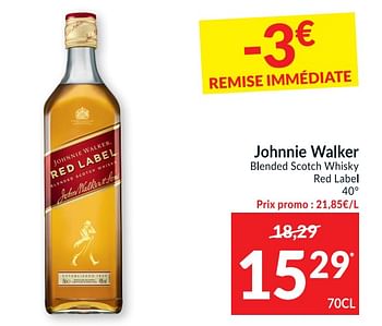 Promotions Johnnie walker blended scotch whisky red label - Johnnie Walker - Valide de 23/02/2021 à 28/02/2021 chez Intermarche