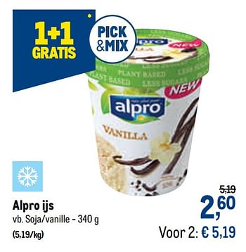 Promoties Alpro ijs soja-vanille - Alpro - Geldig van 24/02/2021 tot 09/03/2021 bij Makro