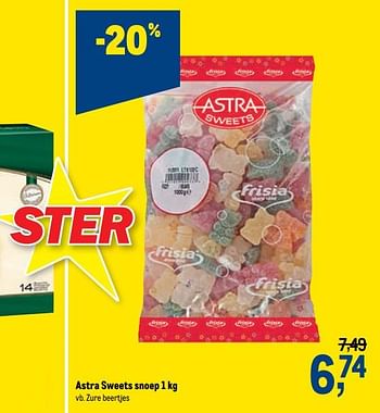 Promoties Astra sweets snoep zure beertjes - Astra - Geldig van 24/02/2021 tot 09/03/2021 bij Makro