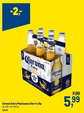 Promotions Corona extra mexicaans bier in clip - Corona - Valide de 24/02/2021 à 09/03/2021 chez Makro