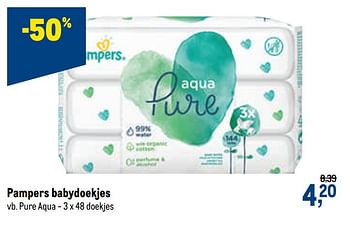 Promotions Pampers babydoekjes pure aqua - Pampers - Valide de 24/02/2021 à 09/03/2021 chez Makro