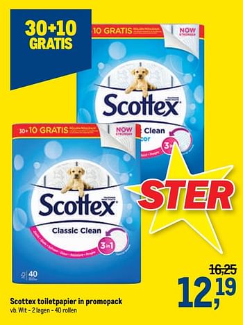 Promotions Scottex toiletpapier wit - 2 lagen - Scottex - Valide de 24/02/2021 à 09/03/2021 chez Makro