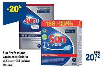 Promoties Sun professional vaatwastabletten classic - Sun - Geldig van 24/02/2021 tot 09/03/2021 bij Makro