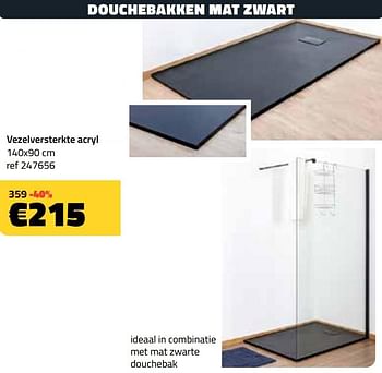 Promoties Douchebak mat zwart 140x90 cm - Huismerk - Bouwcenter Frans Vlaeminck - Geldig van 01/02/2021 tot 28/02/2021 bij Bouwcenter Frans Vlaeminck
