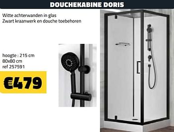 Promoties Douchekabine doris 80x80 cm - Huismerk - Bouwcenter Frans Vlaeminck - Geldig van 01/02/2021 tot 28/02/2021 bij Bouwcenter Frans Vlaeminck