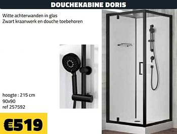 Promotions Douchekabine doris 90x90 cm - Produit maison - Bouwcenter Frans Vlaeminck - Valide de 01/02/2021 à 28/02/2021 chez Bouwcenter Frans Vlaeminck