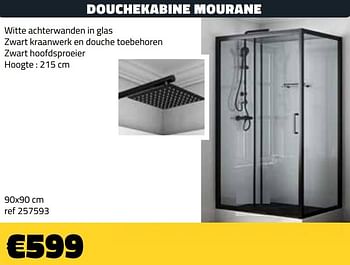 Promoties Douchekabine mourane 90x90 cm - Huismerk - Bouwcenter Frans Vlaeminck - Geldig van 01/02/2021 tot 28/02/2021 bij Bouwcenter Frans Vlaeminck