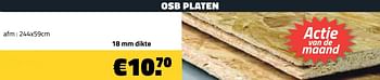 Promoties Osb platen 18 mm dikte - Huismerk - Bouwcenter Frans Vlaeminck - Geldig van 01/02/2021 tot 28/02/2021 bij Bouwcenter Frans Vlaeminck